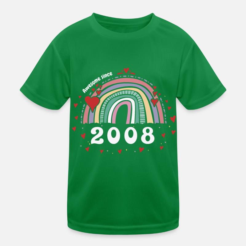 Cute Rainbow Awesome 2008 - 15. Geburtstag mit Kinder Funktions-T-Shirt