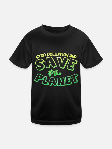 Umweltverschmutzung - Kinder Funktions-T-Shirt - Schwarz - Vorne