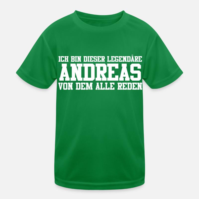 Andreas Name Design Kinder Funktions-T-Shirt