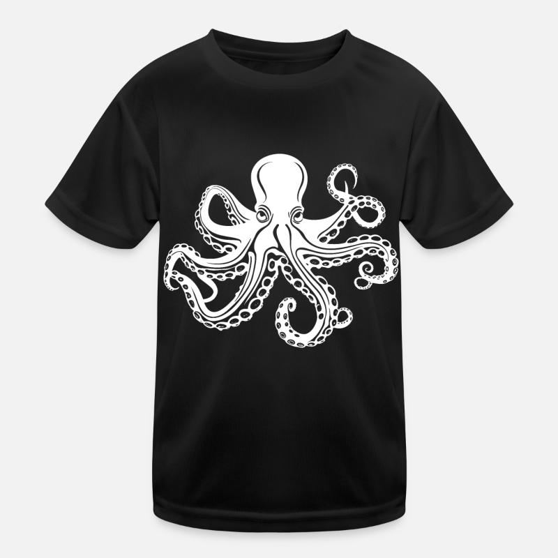 Oktopus grimmig Kinder Funktions-T-Shirt