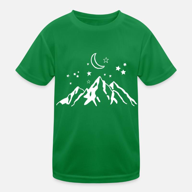 Starry Night - Mountain Nature Gift Kids Functional T-Shirt
