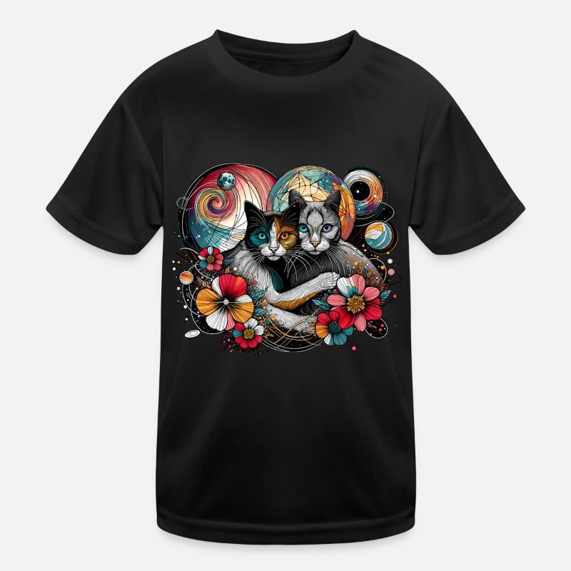Kosmisches Katzengeflüster Kinder Funktions-T-Shirt