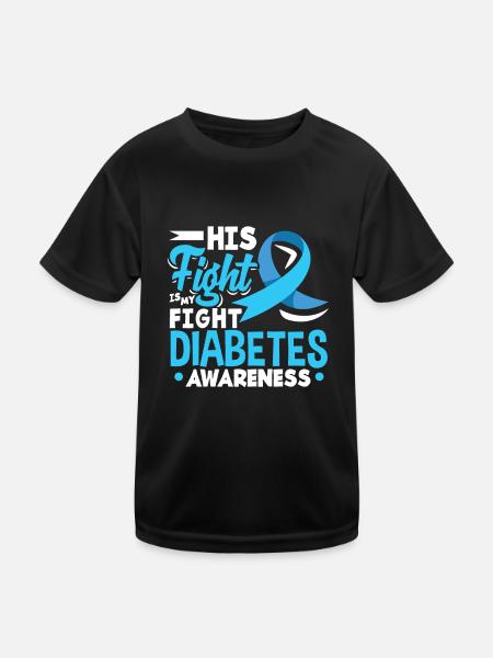 T1D Diabetes Typ 1 Diabetiker Geschenk - Kinder Funktions-T-Shirt - Schwarz - Vorne