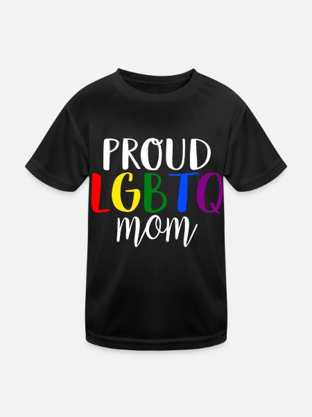 Proud LGBTQ Mom Bisexual Lesbian Gay Pride - Kids Functional T-Shirt - black - Front