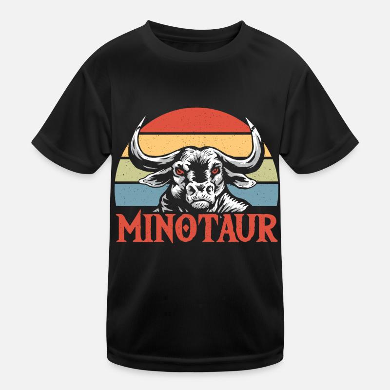 Halbbull-Minotaurus-Geschenk - Kinder Funktions-T-Shirt - Schwarz