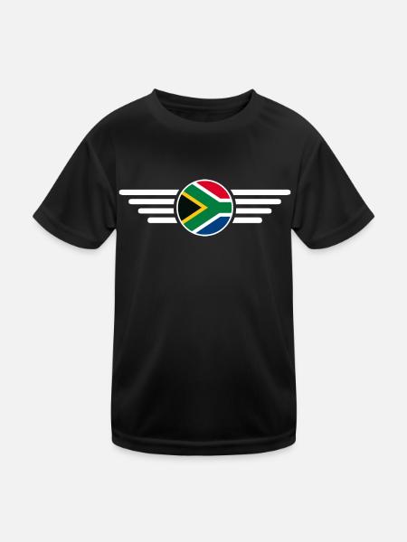 Südafrika Stil Design T-Shirt - Kinder Funktions-T-Shirt - Schwarz - Vorne