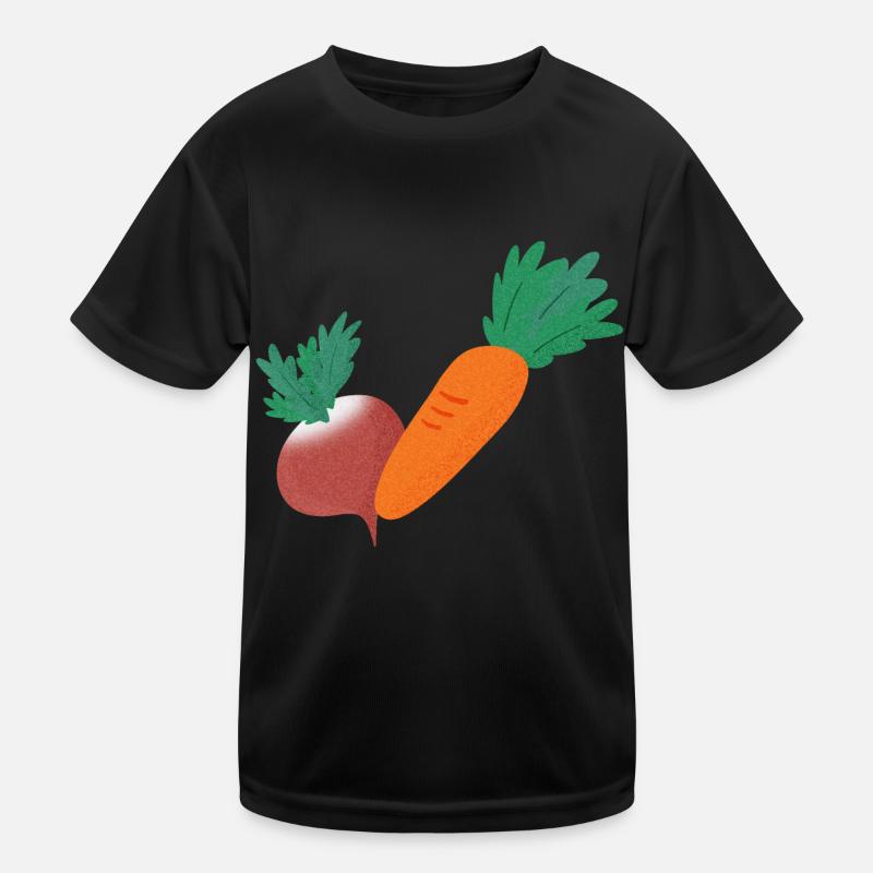 Radish & Carrot - Kids Functional T-Shirt - black