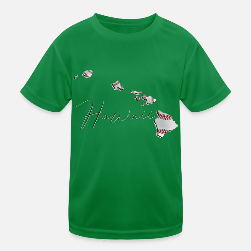Real Baseball in Hawaii State Map HI Kids Functional T-Shirt