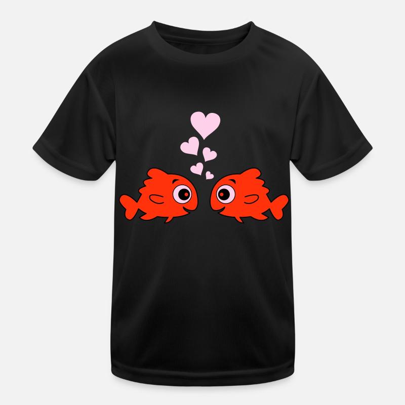 comic fische in love Kinder Funktions-T-Shirt
