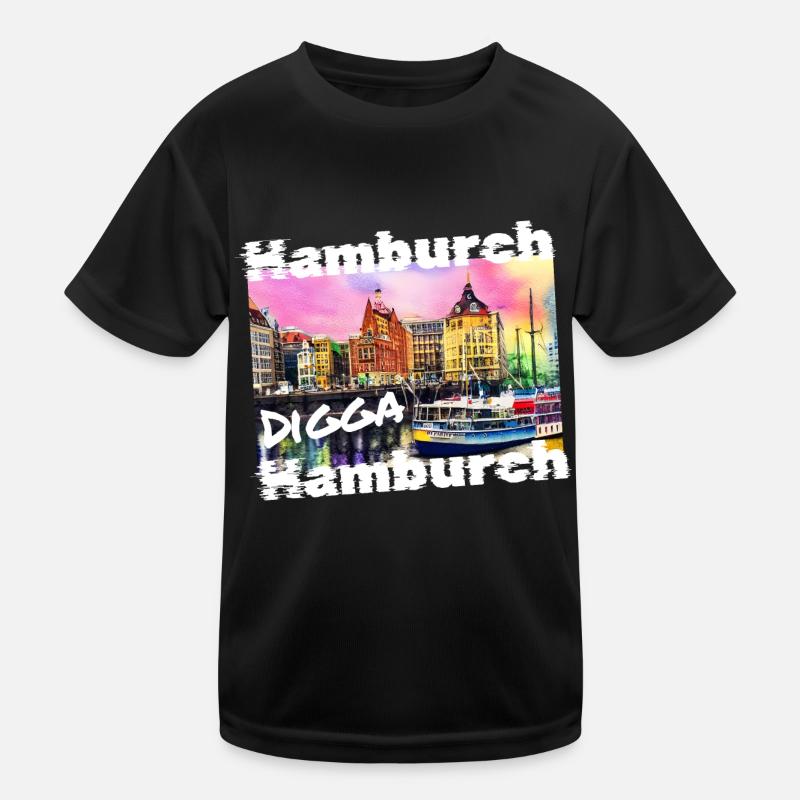 Hamburg Digga coole Hansestadt Hamburch Graffiti Kinder Funktions-T-Shirt