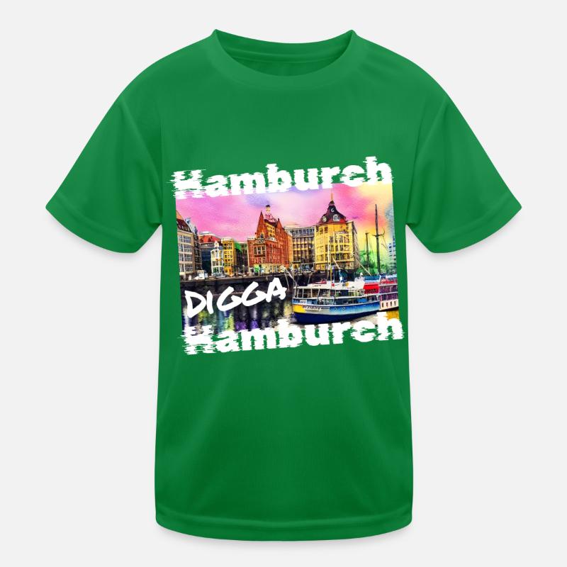 Hambourg Digga cool Hanséatique Ville Hamburch Graffiti T-shirt sport Enfant