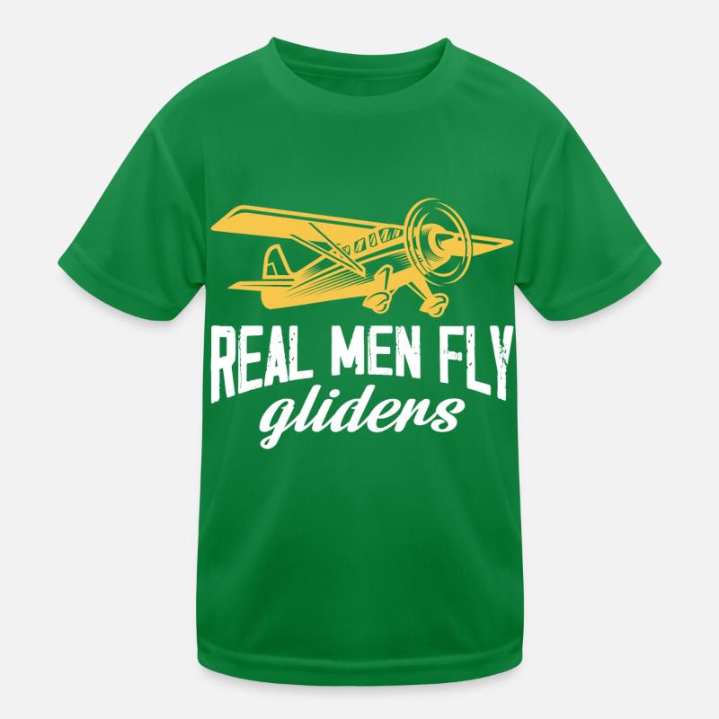 Real men fly gliders Design for a rc plane Kids Functional T-Shirt