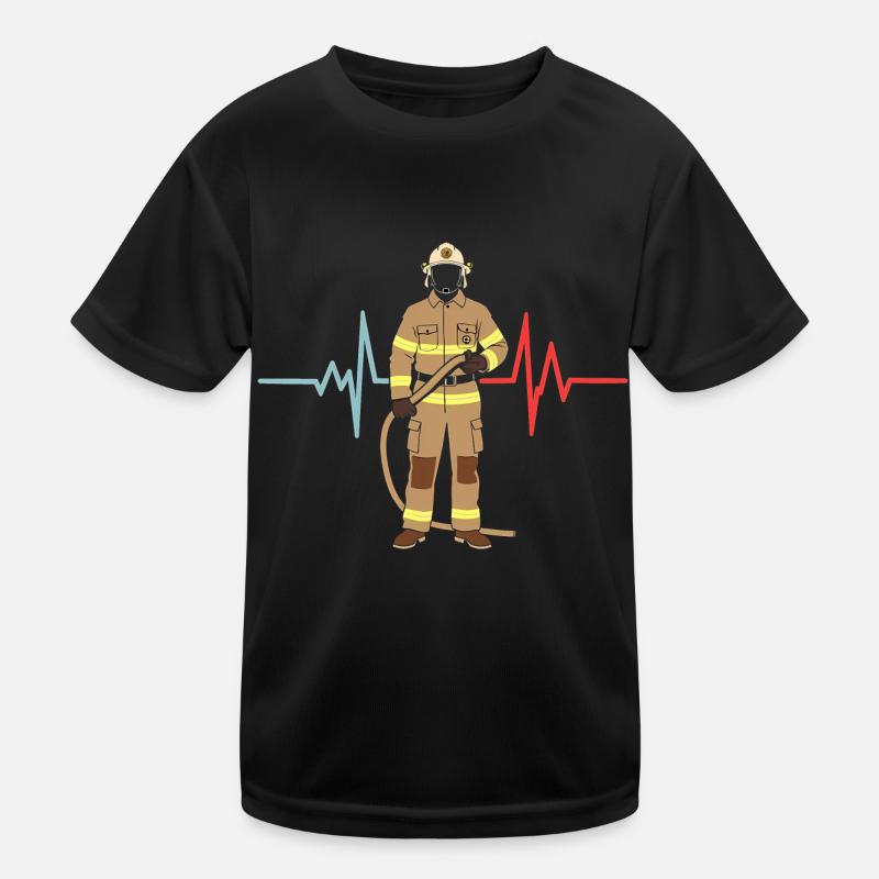 Feuerwehrmann Herzschlag Feuerwehr sprüchen Kinder Funktions-T-Shirt