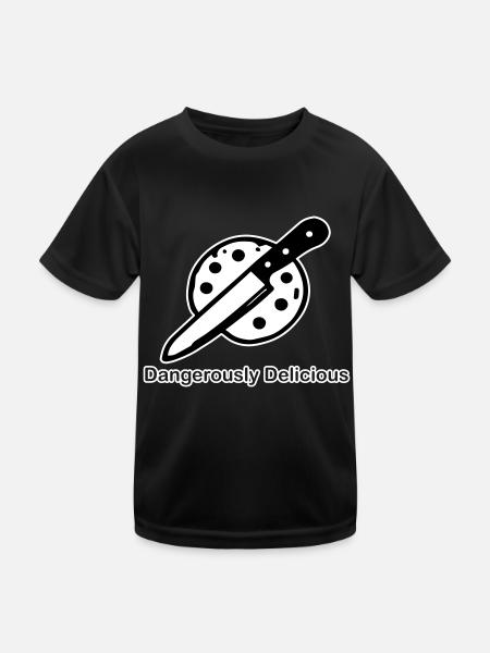 Keks und Messer - Gefährlich leckeres Design - Kinder Funktions-T-Shirt - Schwarz - Vorne