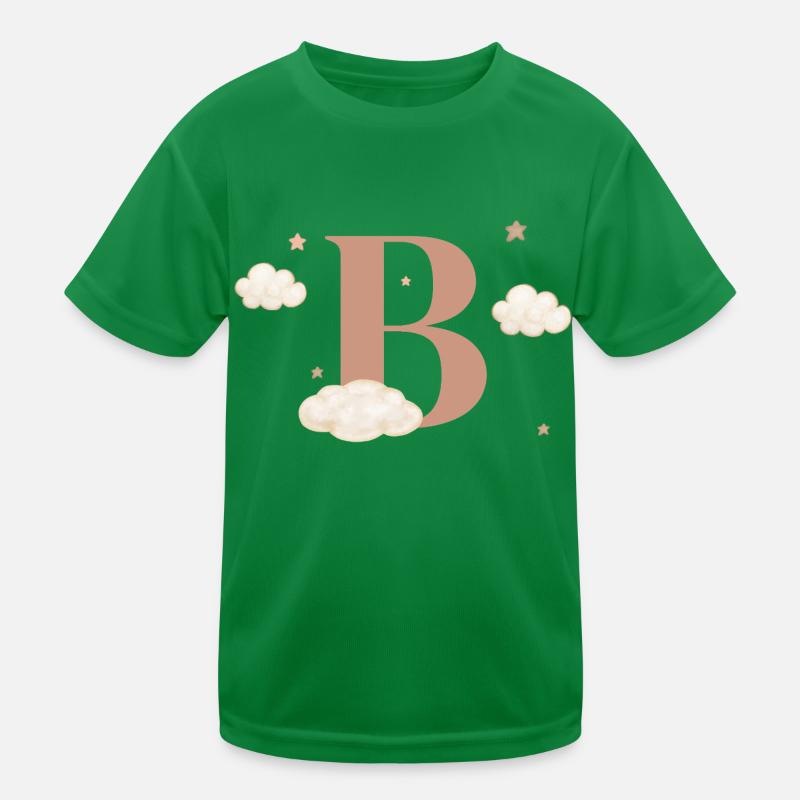 Buchstabe b bewölkt Sterne Kinder Funktions-T-Shirt