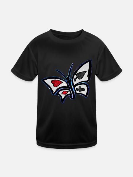 Kosmischer Wunderland-Schmetterling - Kinder Funktions-T-Shirt - Schwarz - Vorne