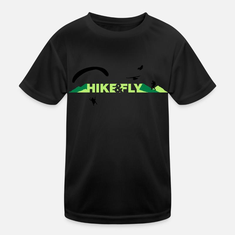 Hike Fly - Kinder Funktions-T-Shirt - Schwarz