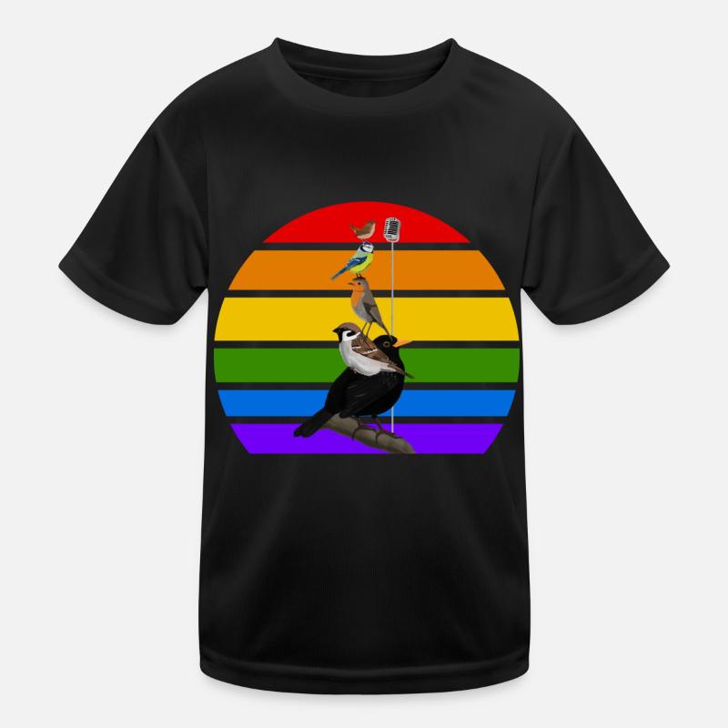 Singvögel Vogel Regenbogen Vielfalt Gartenvogel Kinder Funktions-T-Shirt