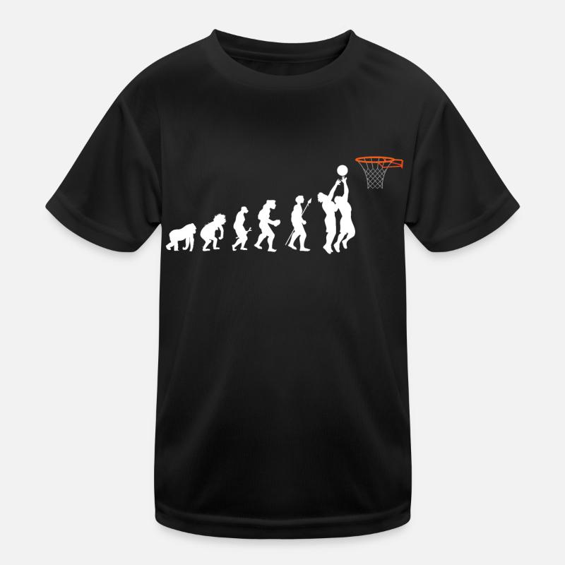 Basketball Evolution - Kinder Funktions-T-Shirt - Schwarz