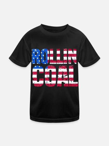 Conception de rouleaux de carbone aux États-Unis pour les conducteurs de diesel - T-shirt sport Enfant - noir - Devant