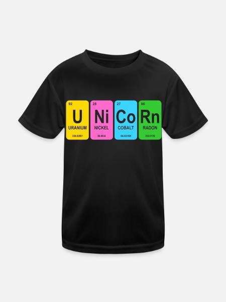 Einhorn - Kinder Funktions-T-Shirt - Schwarz