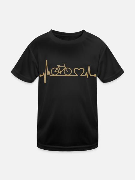 Fahrrad ist Leben - Kinder Funktions-T-Shirt - Schwarz
