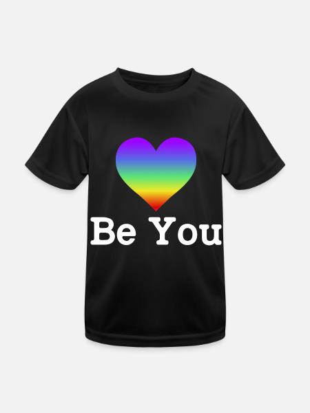 Be You Gay Pride Lgbtq Rainbow Transgender Bisexua - Kinder Funktions-T-Shirt - Schwarz - Vorne