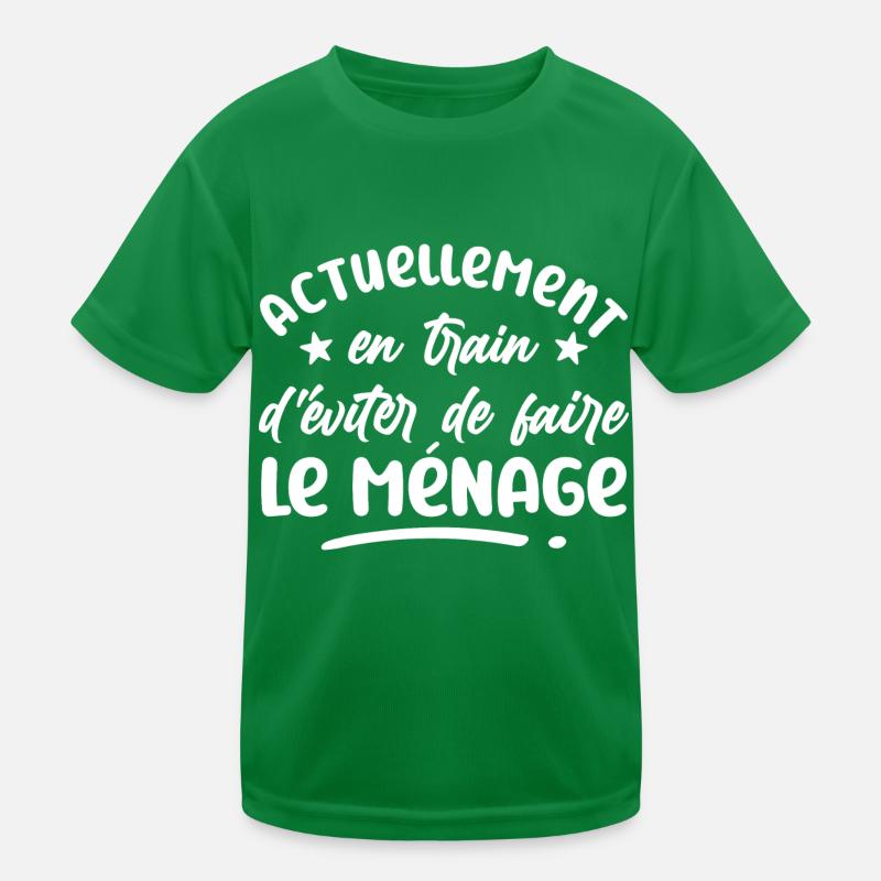 actuellement, en train d'eviter le ménage - humour T-shirt sport Enfant