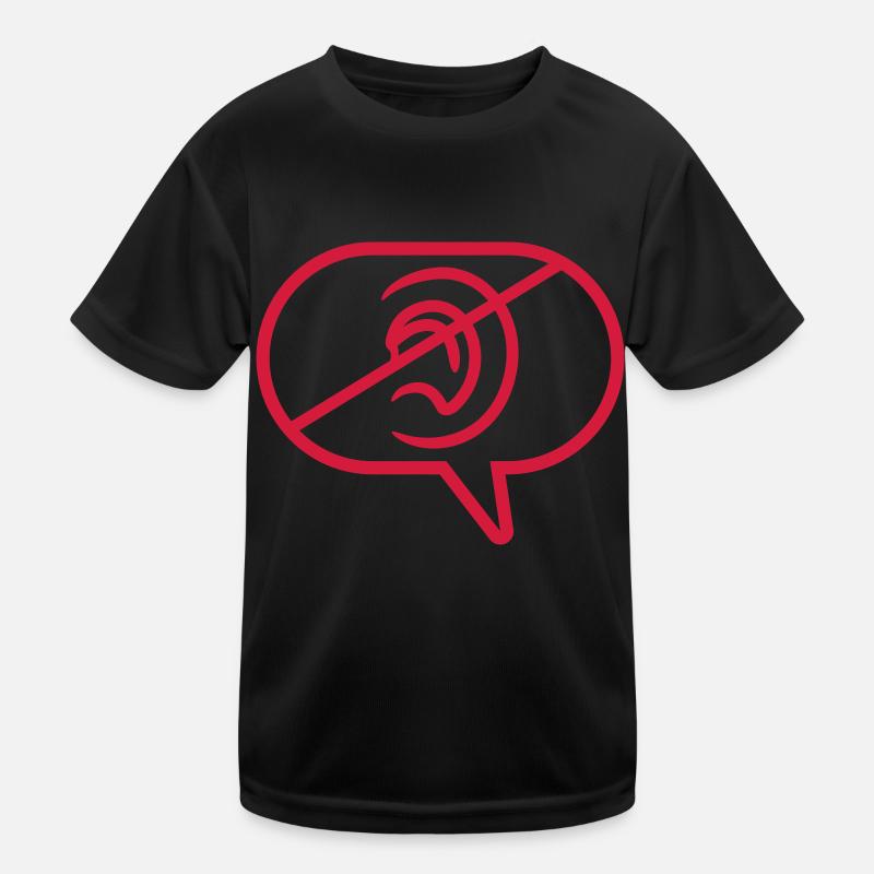 No Hear Symbol Speech Bubble Kids Functional T-Shirt
