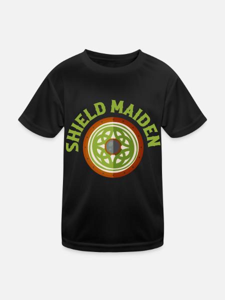 Shield Maiden Viking Norse - Kinder Funktions-T-Shirt - Schwarz - Vorne