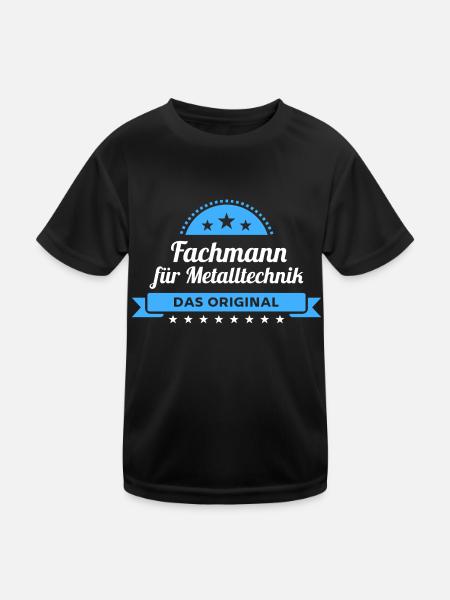 Fachmann Metalltechnik Design für stolz Handwerker - Kinder Funktions-T-Shirt - Schwarz - Vorne