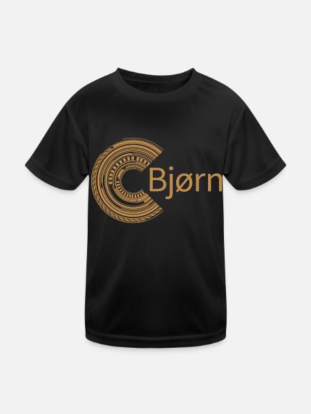 Für Bjørn - Kinder Funktions-T-Shirt - Schwarz - Vorne