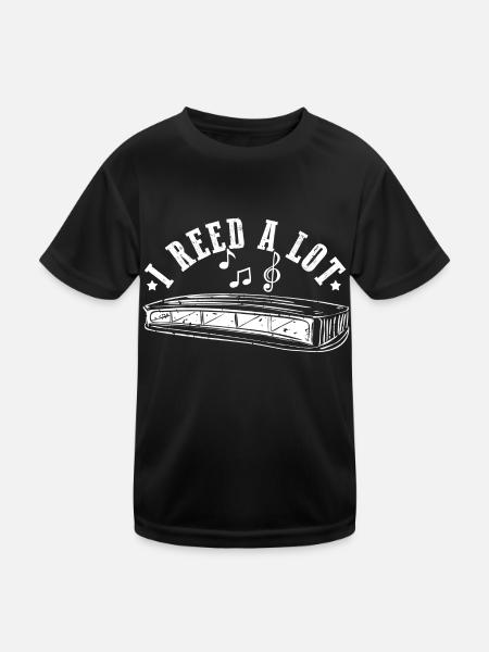Französische Harfinisten und Harmonikaspieler - Kinder Funktions-T-Shirt - Schwarz - Vorne
