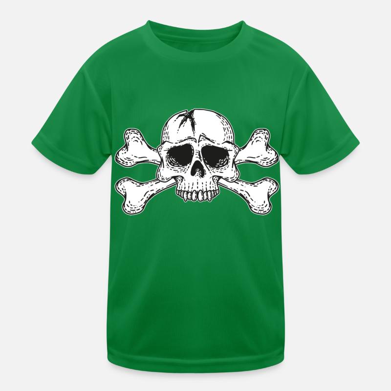 skull with bones Kinder Funktions-T-Shirt