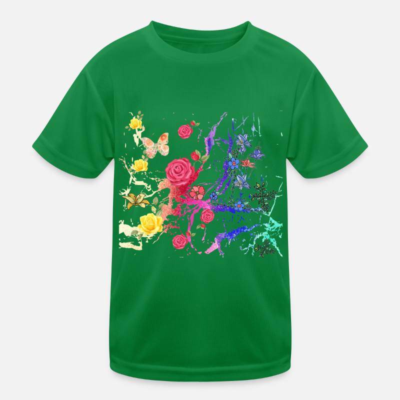 Flowers,Flower,Spring,Blossoms, Abstract Kids Functional T-Shirt