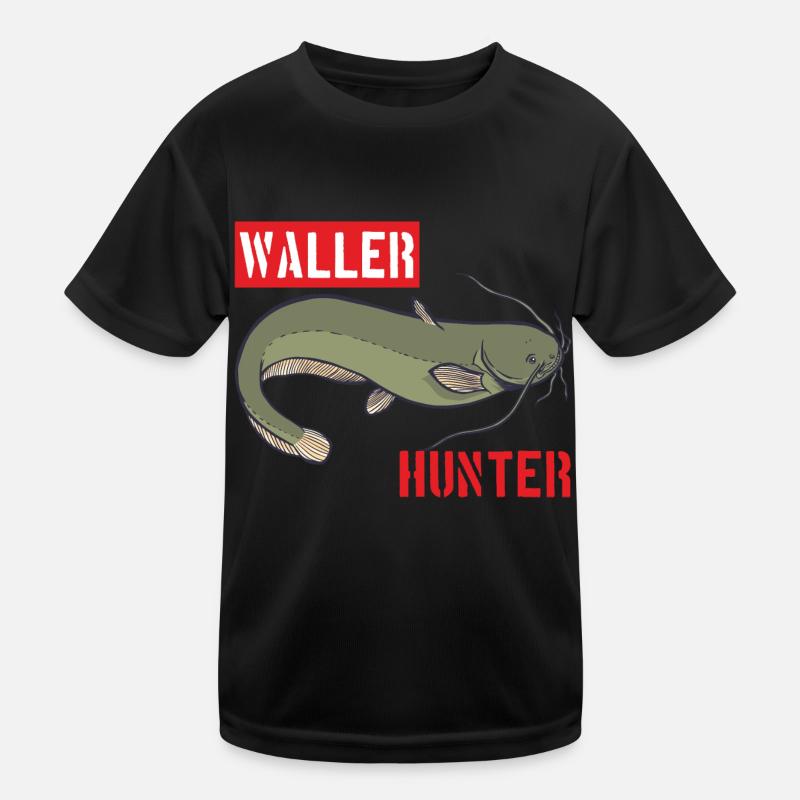 Wallerhunter Waller Hunter Wels Jäger Catfish Kinder Funktions-T-Shirt