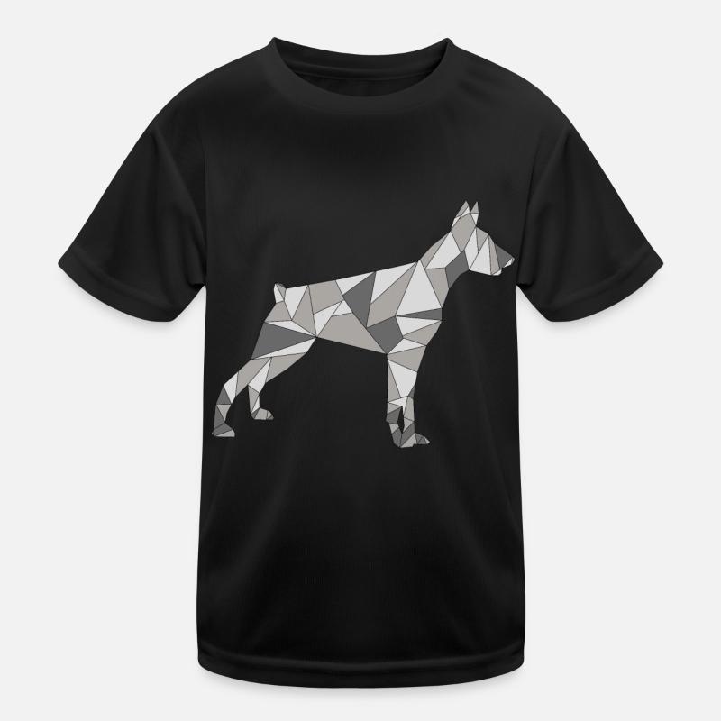 GEOMETRISCHER DOBERMAN Kinder Funktions-T-Shirt