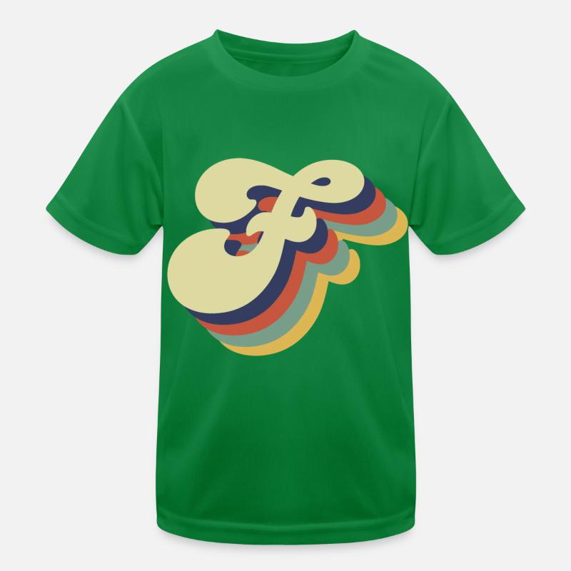 Retro-Buchstabe F Kinder Funktions-T-Shirt