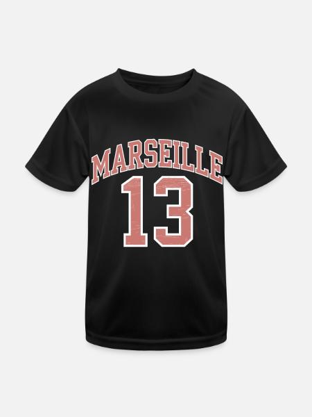 Marseille 13 - T-shirt sport Enfant - noir - Devant