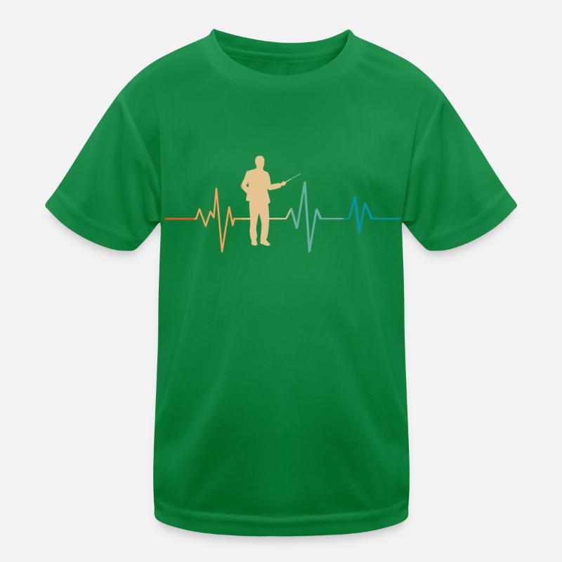 Battement de coeur rétro enseignant T-shirt sport Enfant