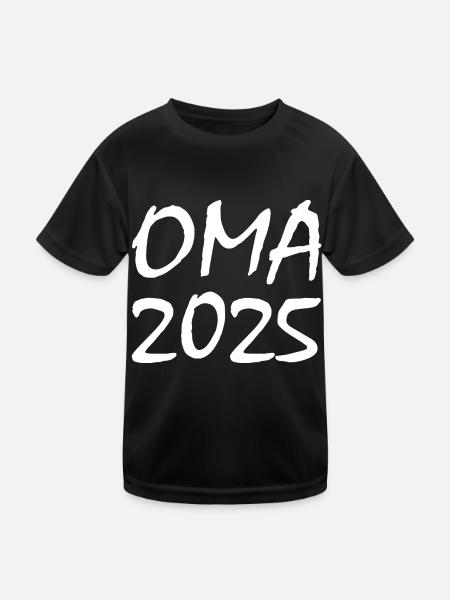 Oma 2025 - Kinder Funktions-T-Shirt - Schwarz