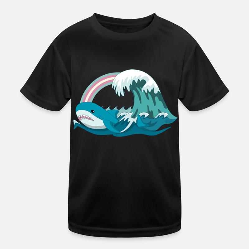 Pride Blahaj Pastell Regenbogen Kinder Funktions-T-Shirt