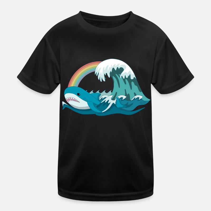 Pride Blahaj with Rainbow Kids Functional T-Shirt