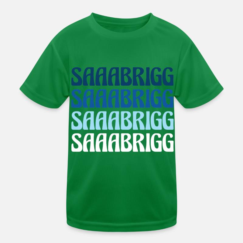 Saaabrigg Saarbrücken Dialecte Cadeau T-shirt sport Enfant