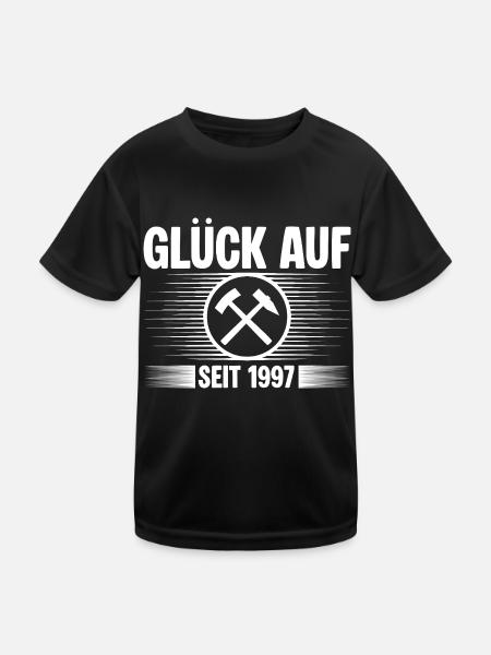 Glueck auf seit 1997 - Kinder Funktions-T-Shirt - Schwarz - Vorne