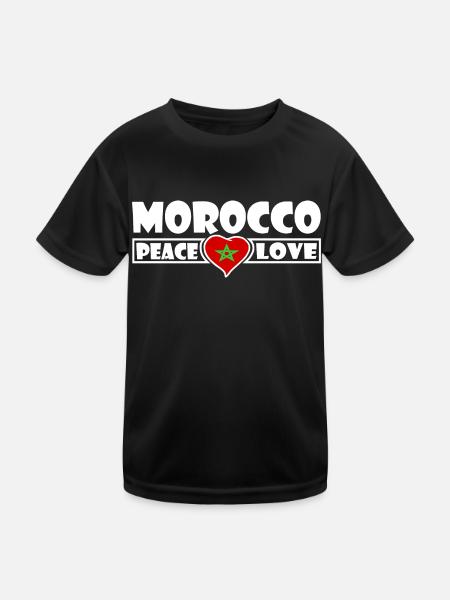 Marokko - Kinder Funktions-T-Shirt - Schwarz - Vorne