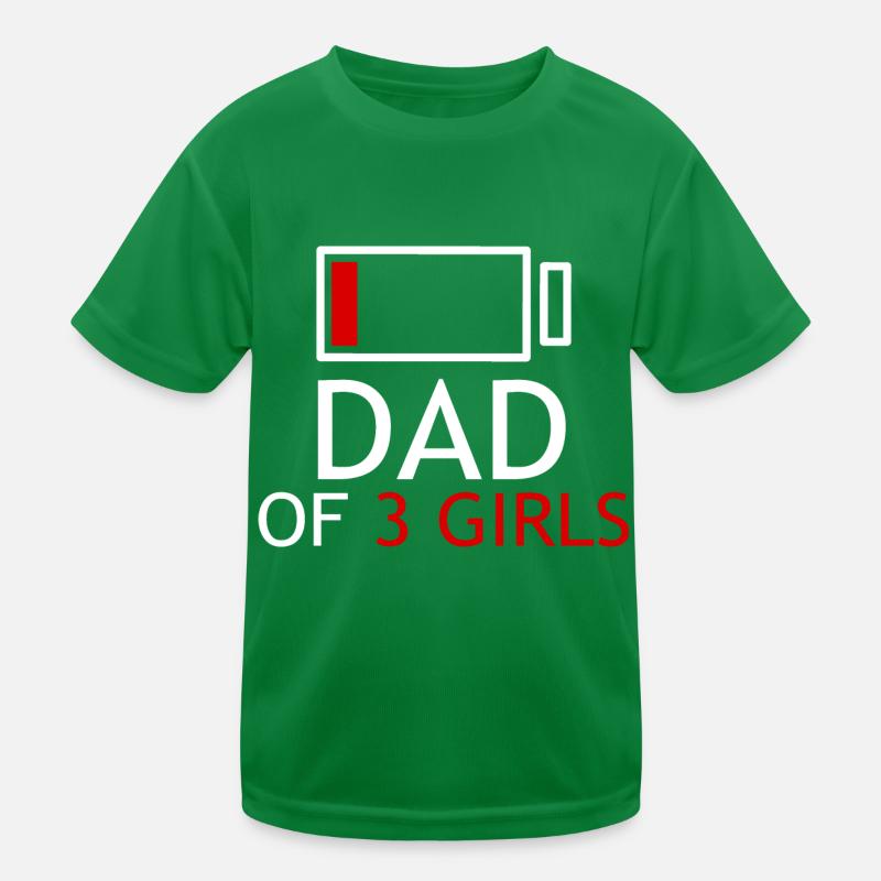 Vater von 3 Mädchen Kinder Funktions-T-Shirt