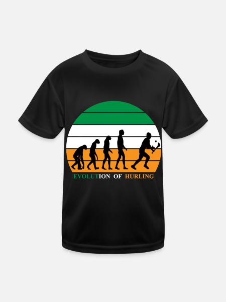 The Evolution of Hurling - Kids Functional T-Shirt - black