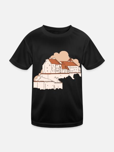 Burg zu Burghausen - Bavaria - Kids Functional T-Shirt - black - Front