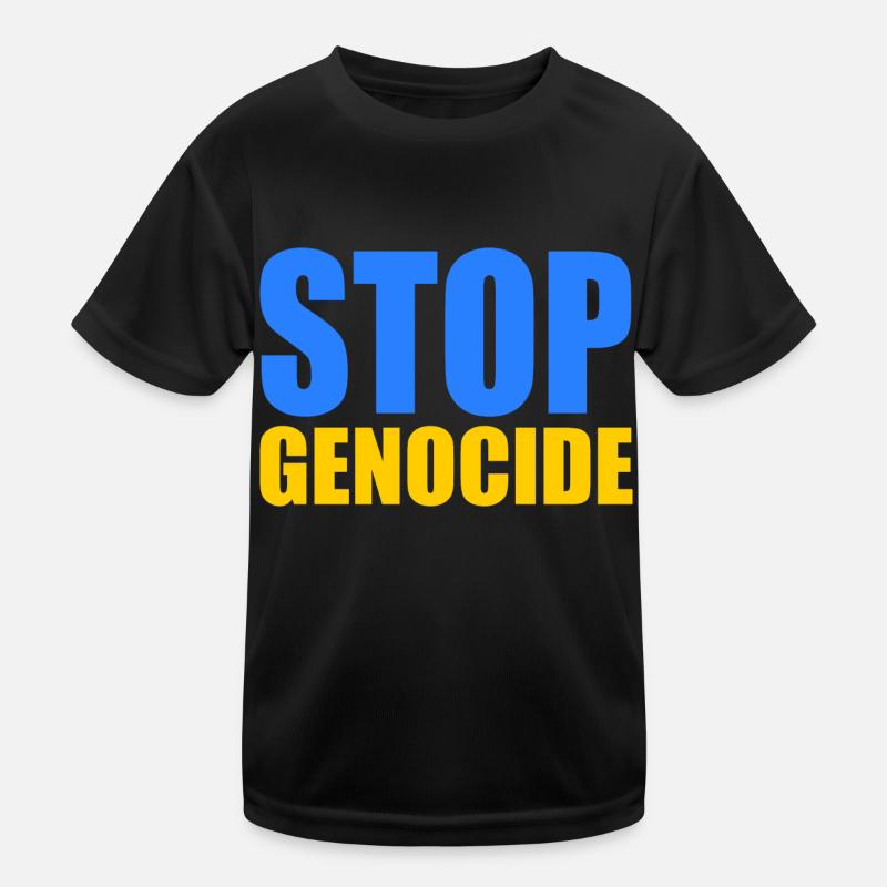 Stop genocide - Kids Functional T-Shirt - black